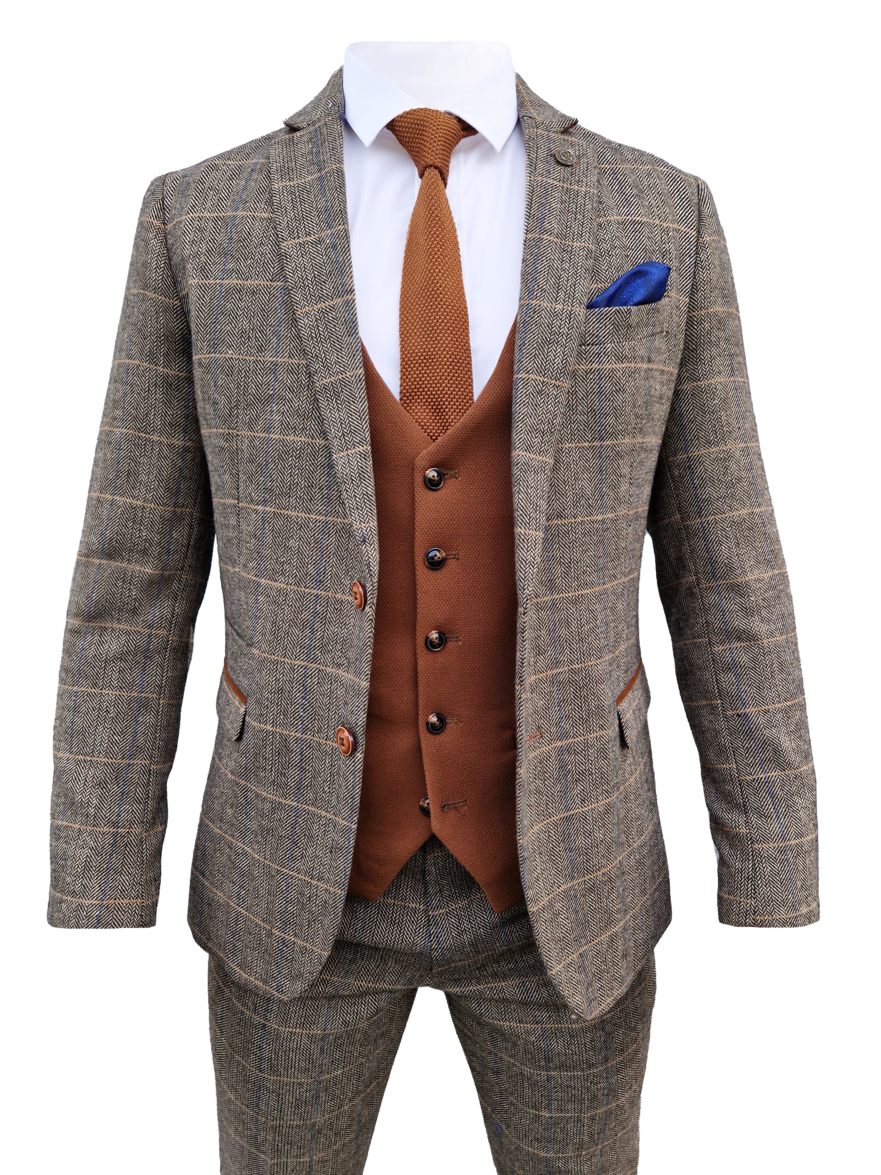 Costume trois pièces pour homme Marc Darcy Herringbone