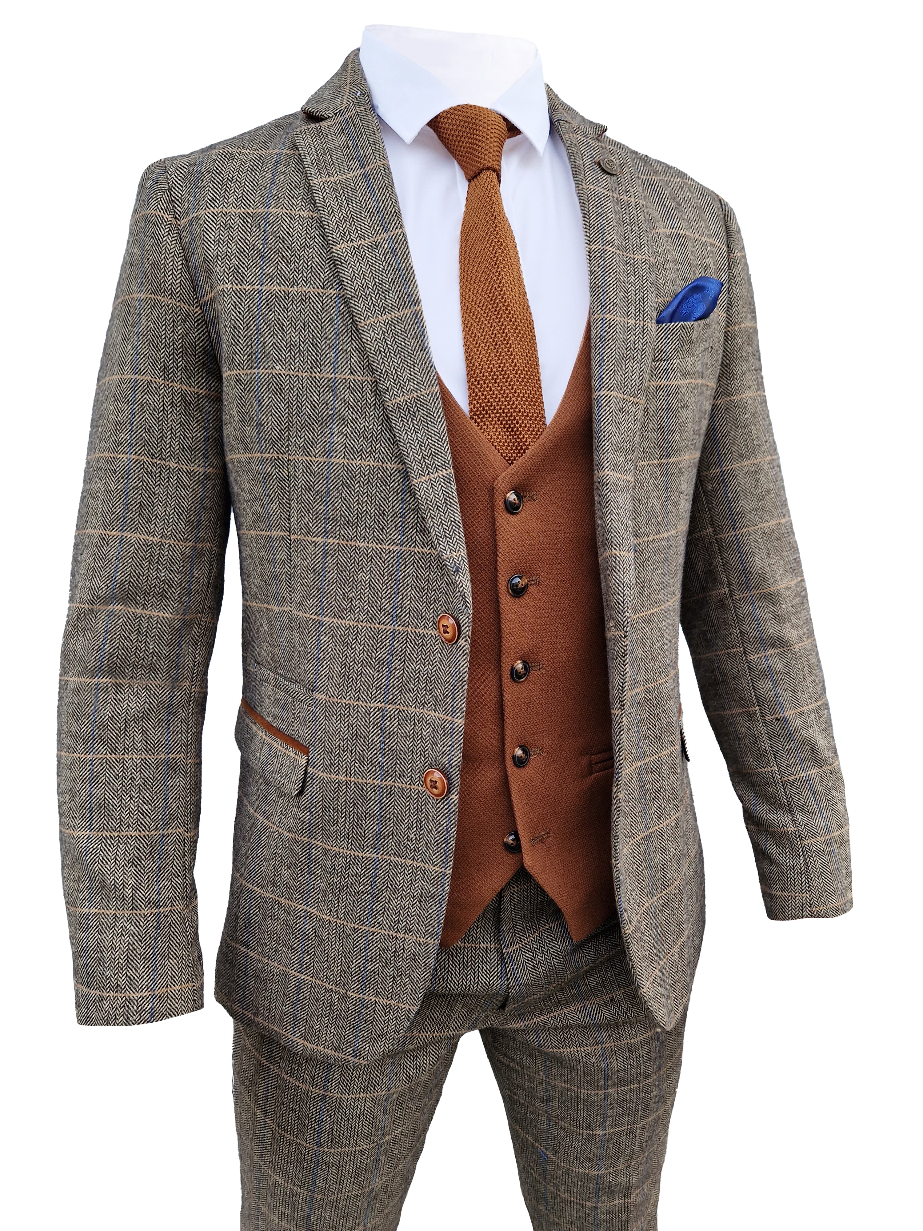 Costume trois pièces pour homme Marc Darcy Herringbone