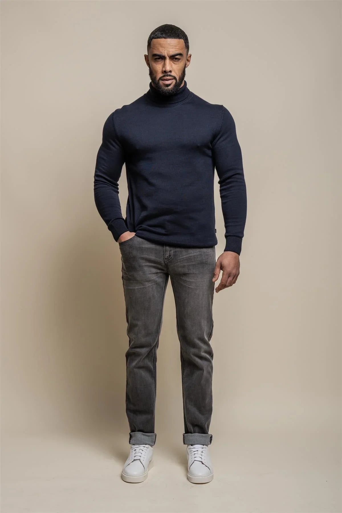 Karris Pull col roulé Homme Bleu Marine - Cavani