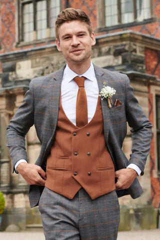 Gilet Brun Clair Kelvin - Double Boutonnage