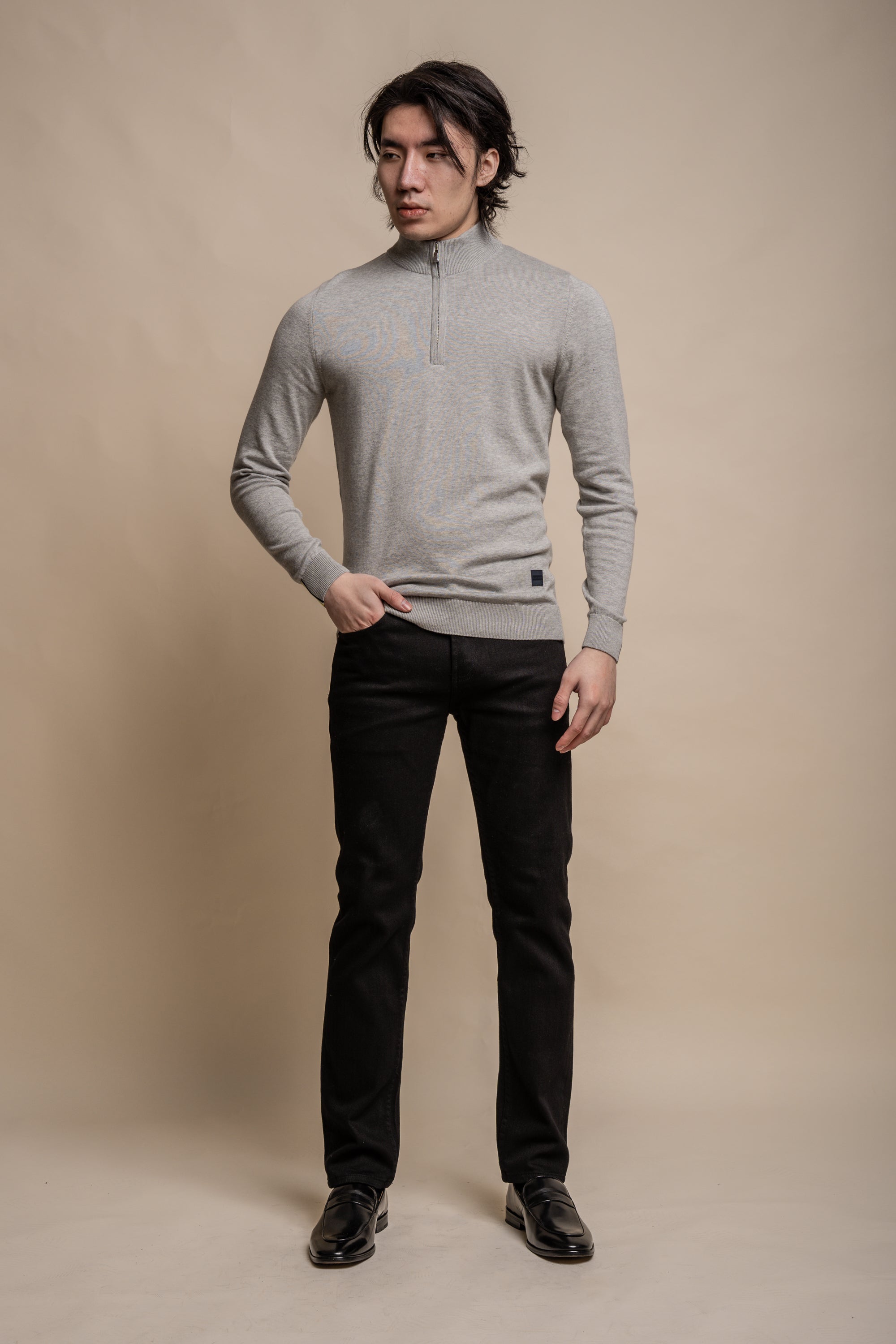 Cavani Avanti Grey - Pull pour hommes avec fermeture éclair