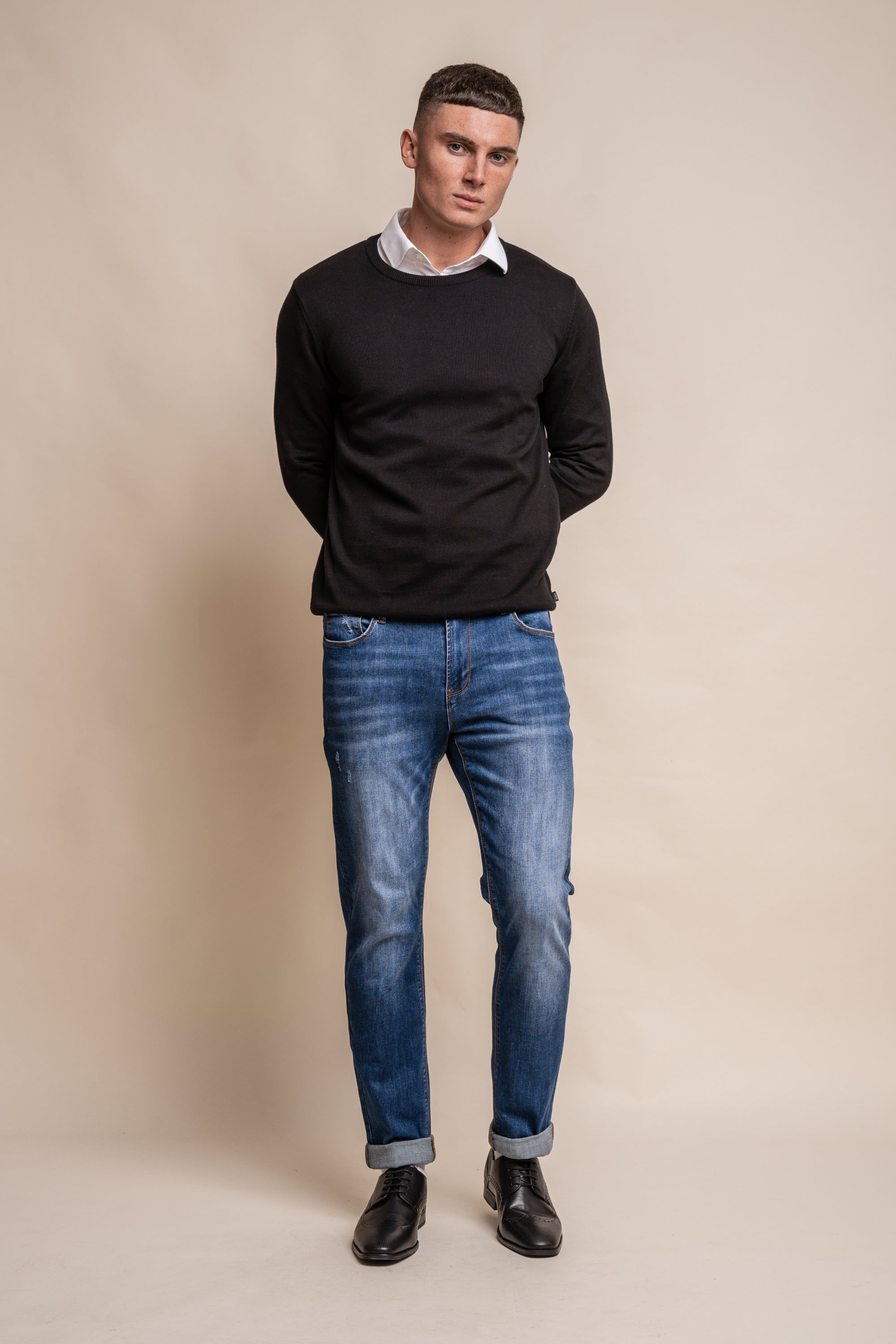 Cavani KN101 Navy - Pull en maille pour hommes.