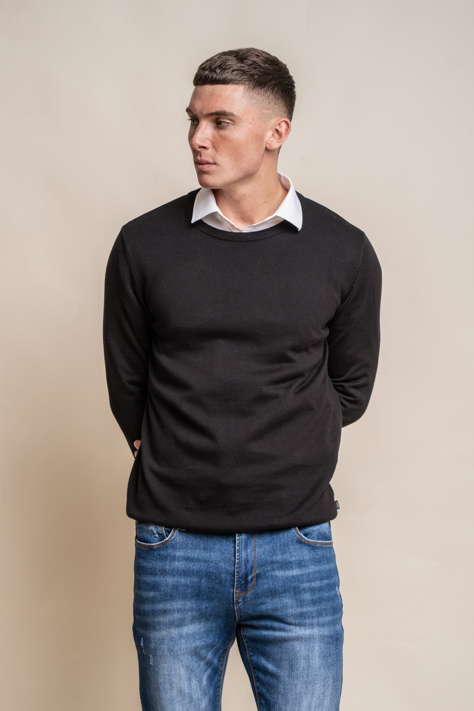 Cavani KN101 Navy - Pull en maille pour hommes.