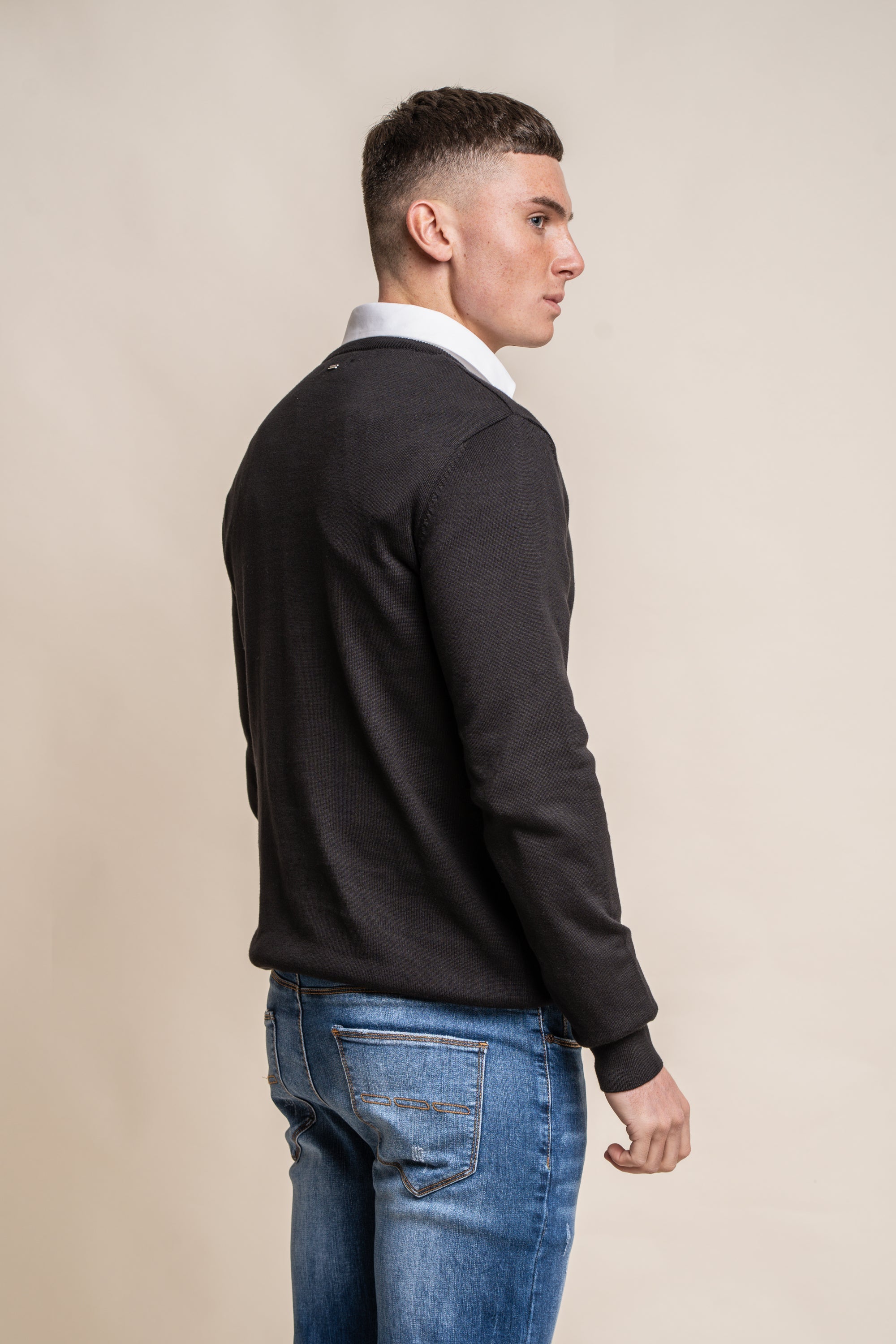 Cavani KN101 Navy - Pull en maille pour hommes.