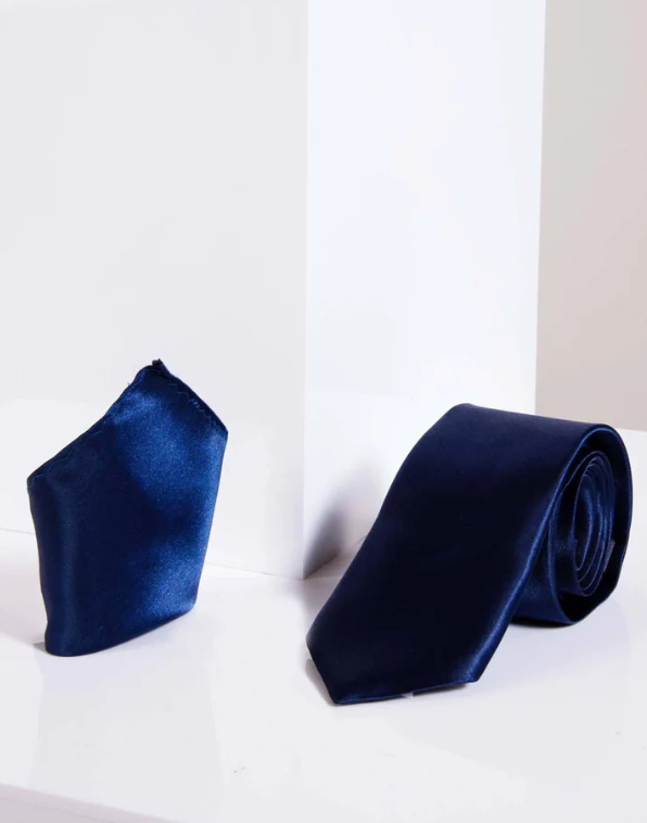 Cravate Bleu Satin | Marc darcy - Gentleman set