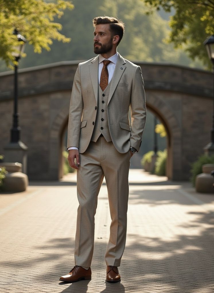 Costume trois pièces pour homme - Cavani Hampton Beige