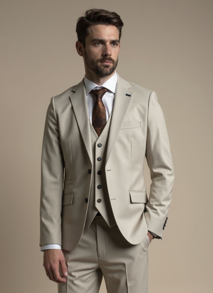 Costume trois pièces pour homme - Cavani Hampton Beige