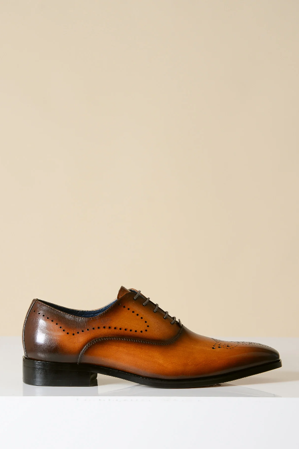 Chaussures en cuir marron Marc Darcy Jake - Brogue à bout