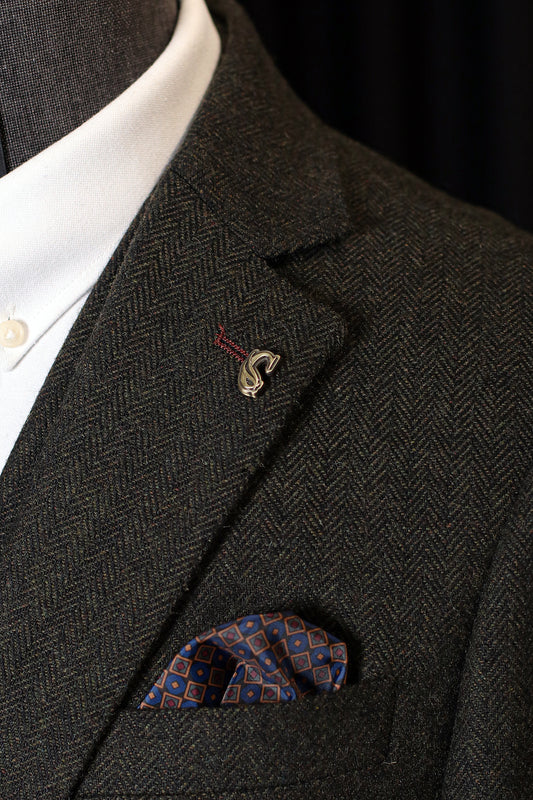 CASTLESON Chief - Costume homme en tweed olive Mix & Match