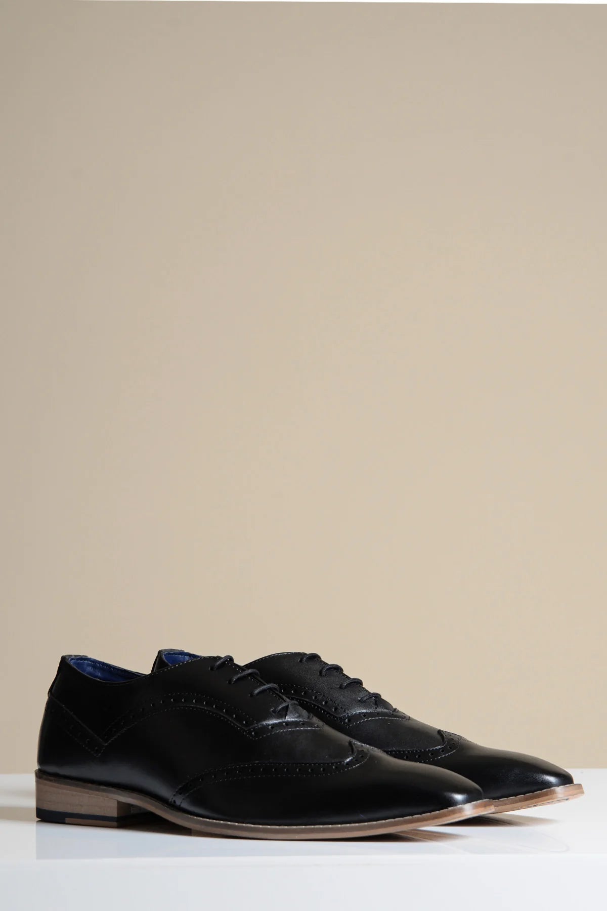 Chaussures en cuir noir Marc Darcy Dawson - Wingtip brogue