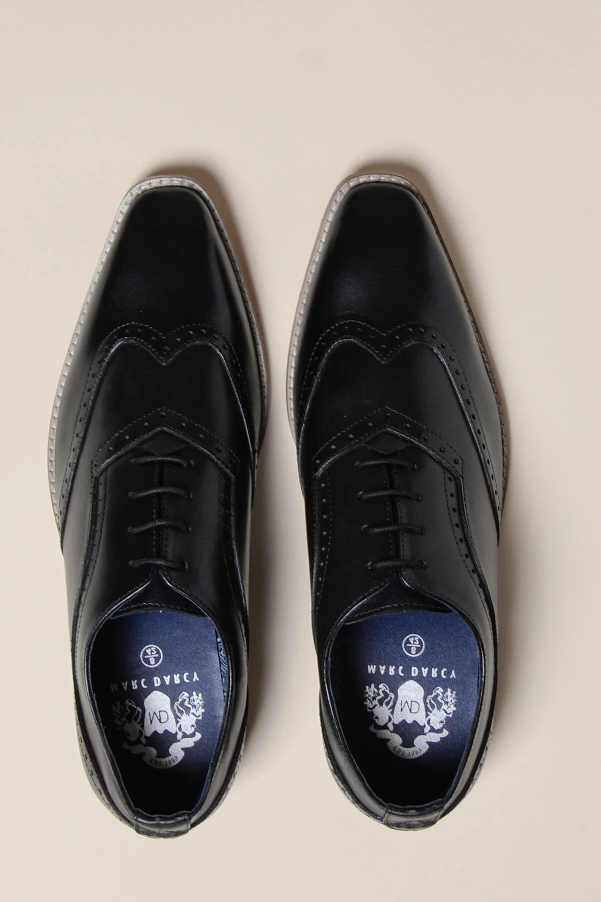 Chaussures en cuir noir Marc Darcy Dawson - Wingtip brogue