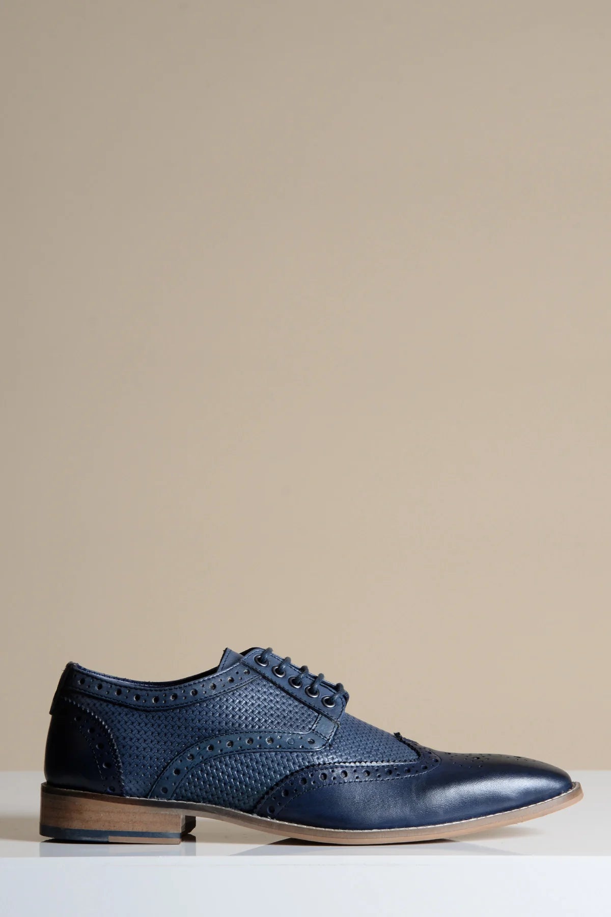 Chaussures en cuir marine Brandon Wingtip Brogues - Marc