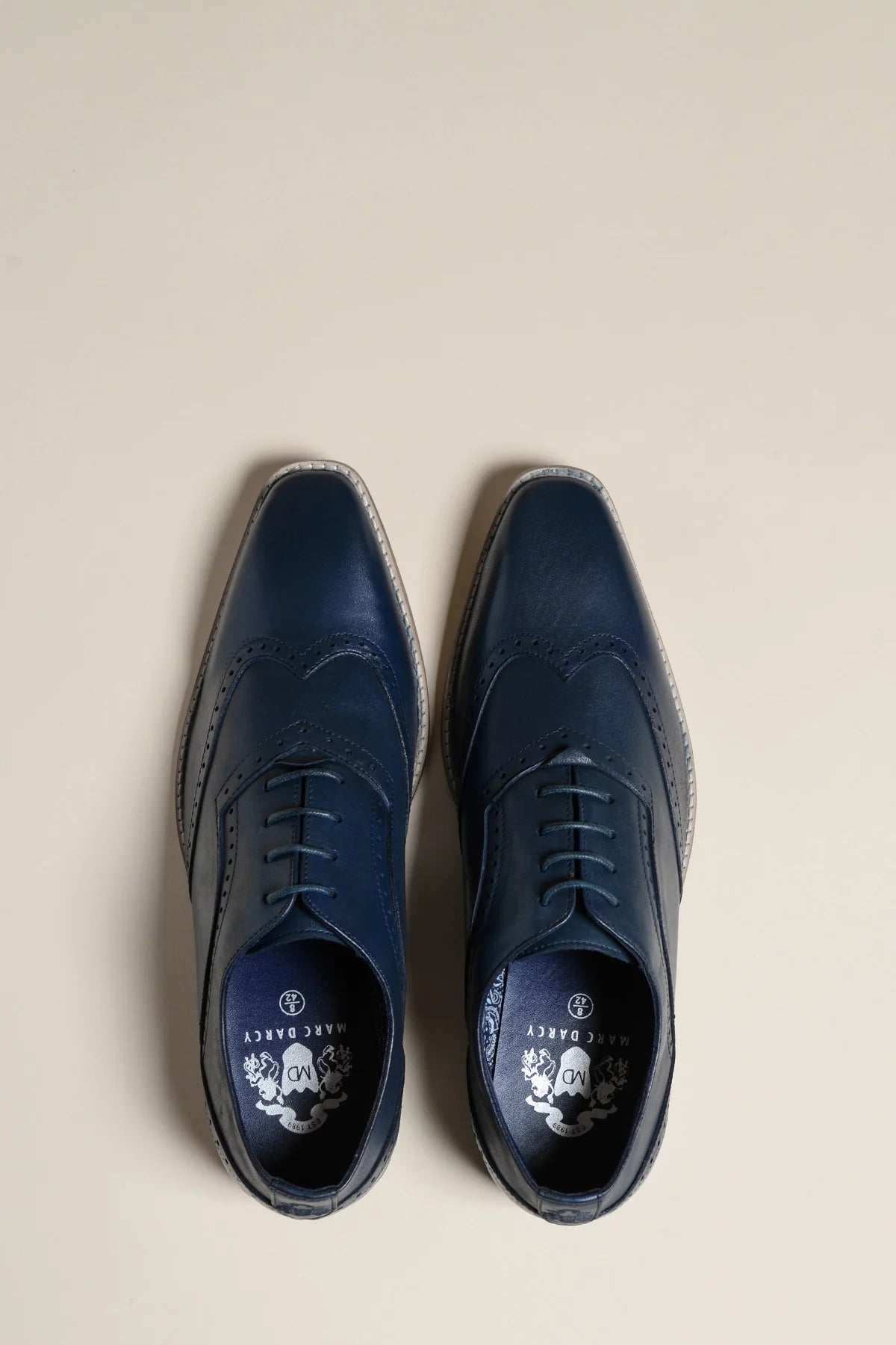 Chaussures en cuir bleu marine Marc Darcy Dawson - Wingtip