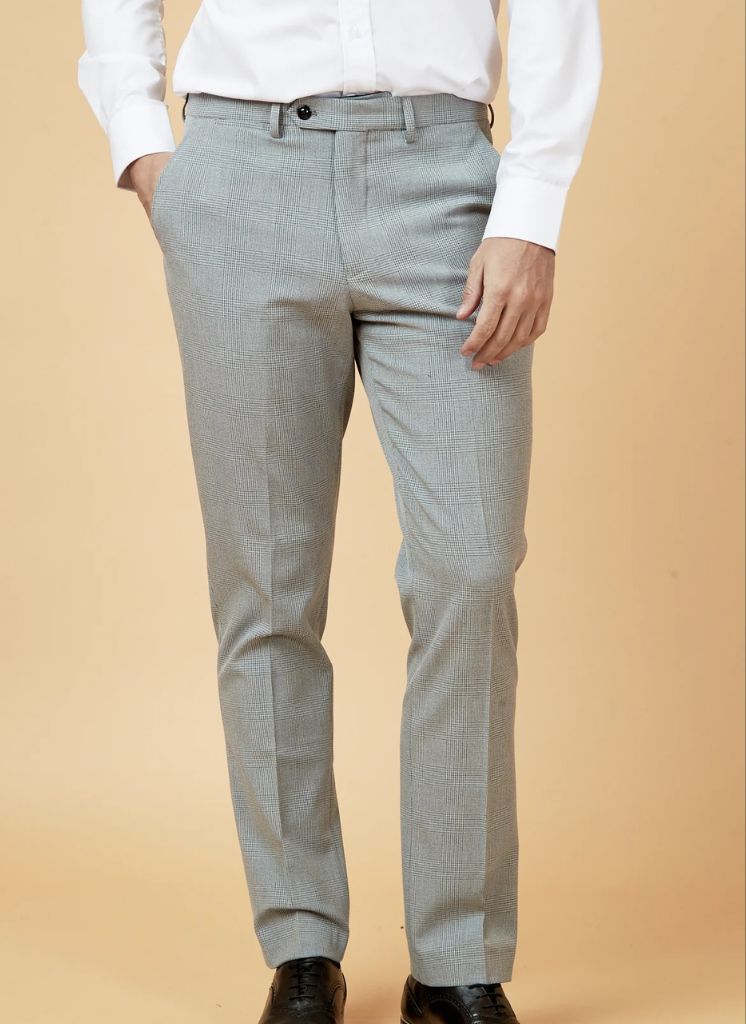 Marc Darcy - Pantalon Bromley Argent Carreaux