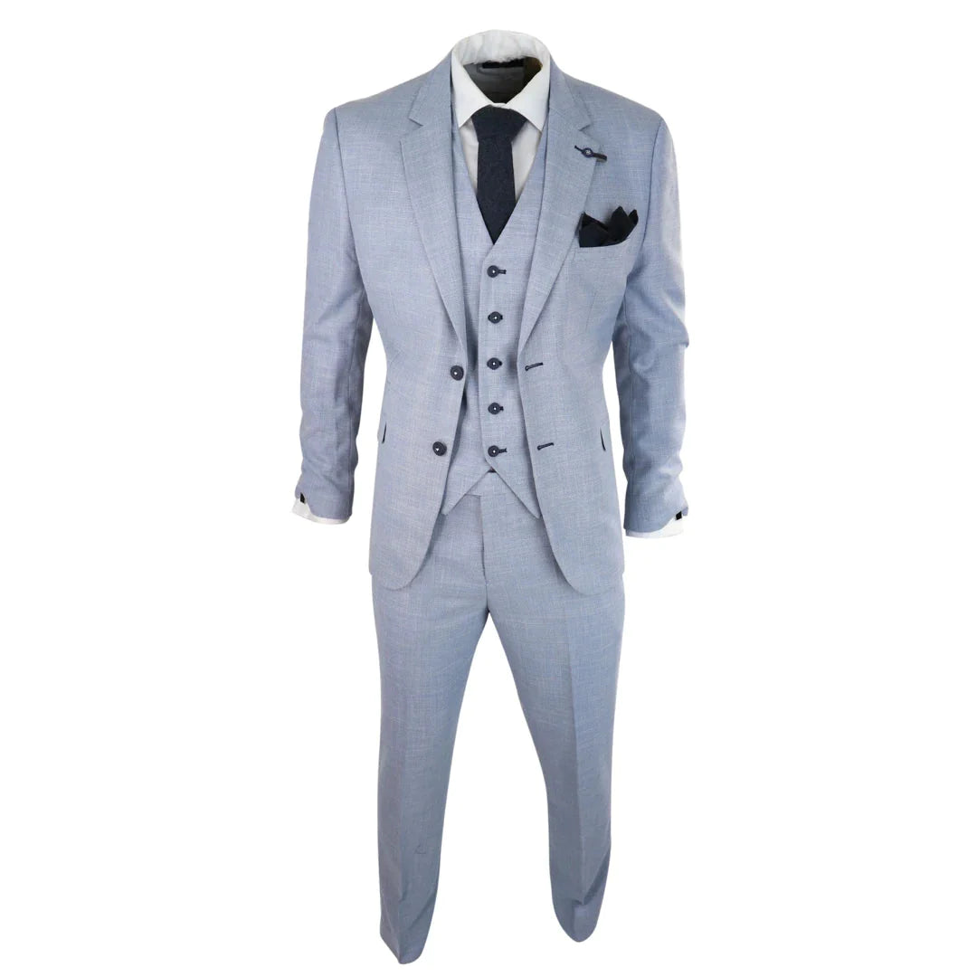 Costume trois - pièces slim fit Cavani Miami Blue Clair