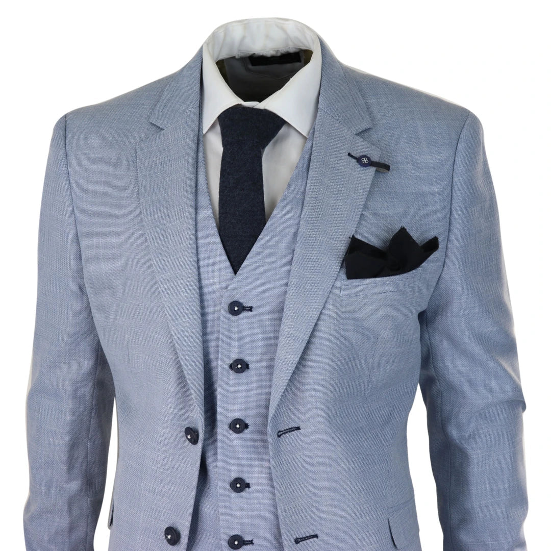 Costume trois - pièces slim fit Cavani Miami Blue Clair