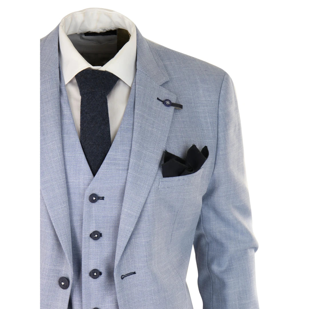 Costume trois - pièces slim fit Cavani Miami Blue Clair