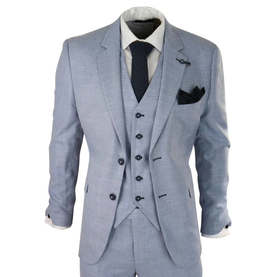 Costume trois - pièces slim fit Cavani Miami Blue Clair