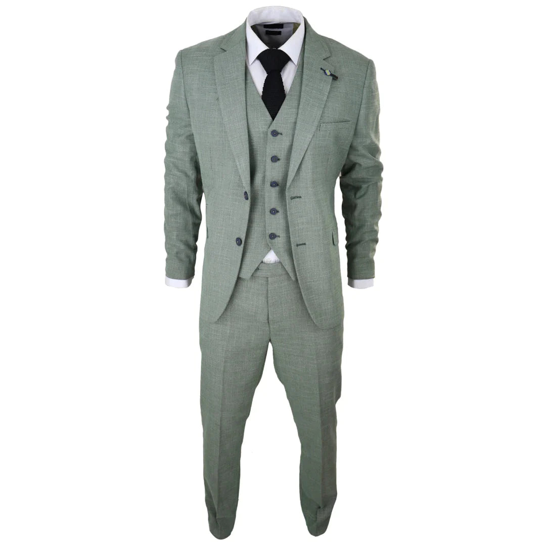 Costume trois pièces slim fit Cavani Sage - Driedelig pak