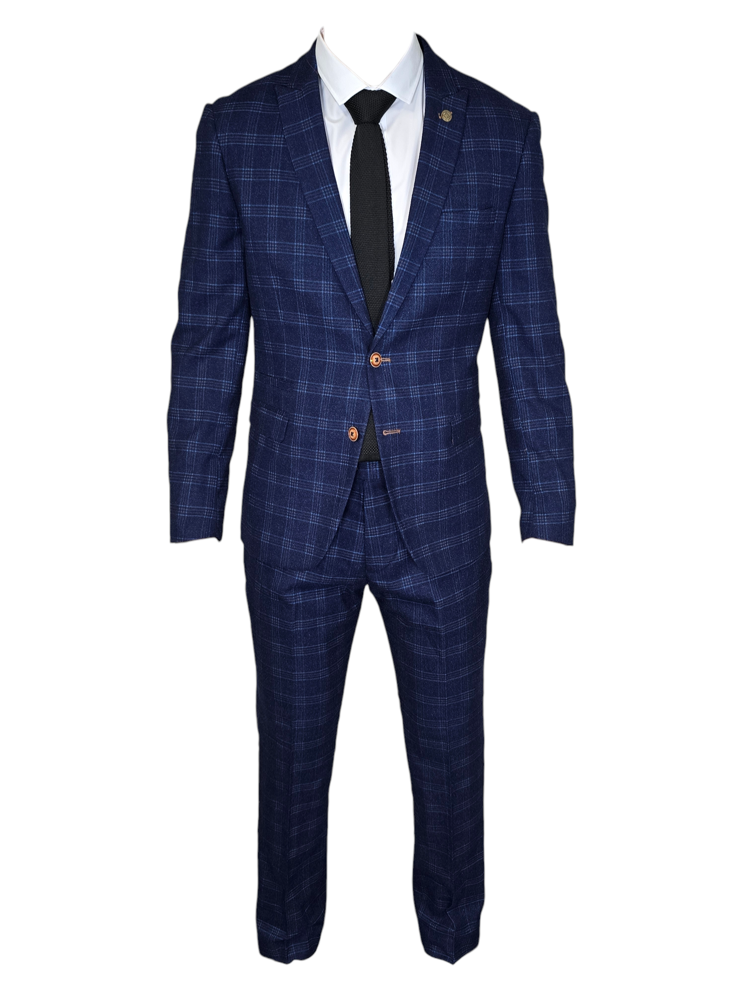 Costume bleu à carreaux 2 pièces - Marc Darcy Chigwell Tweedsuit 2 pièces