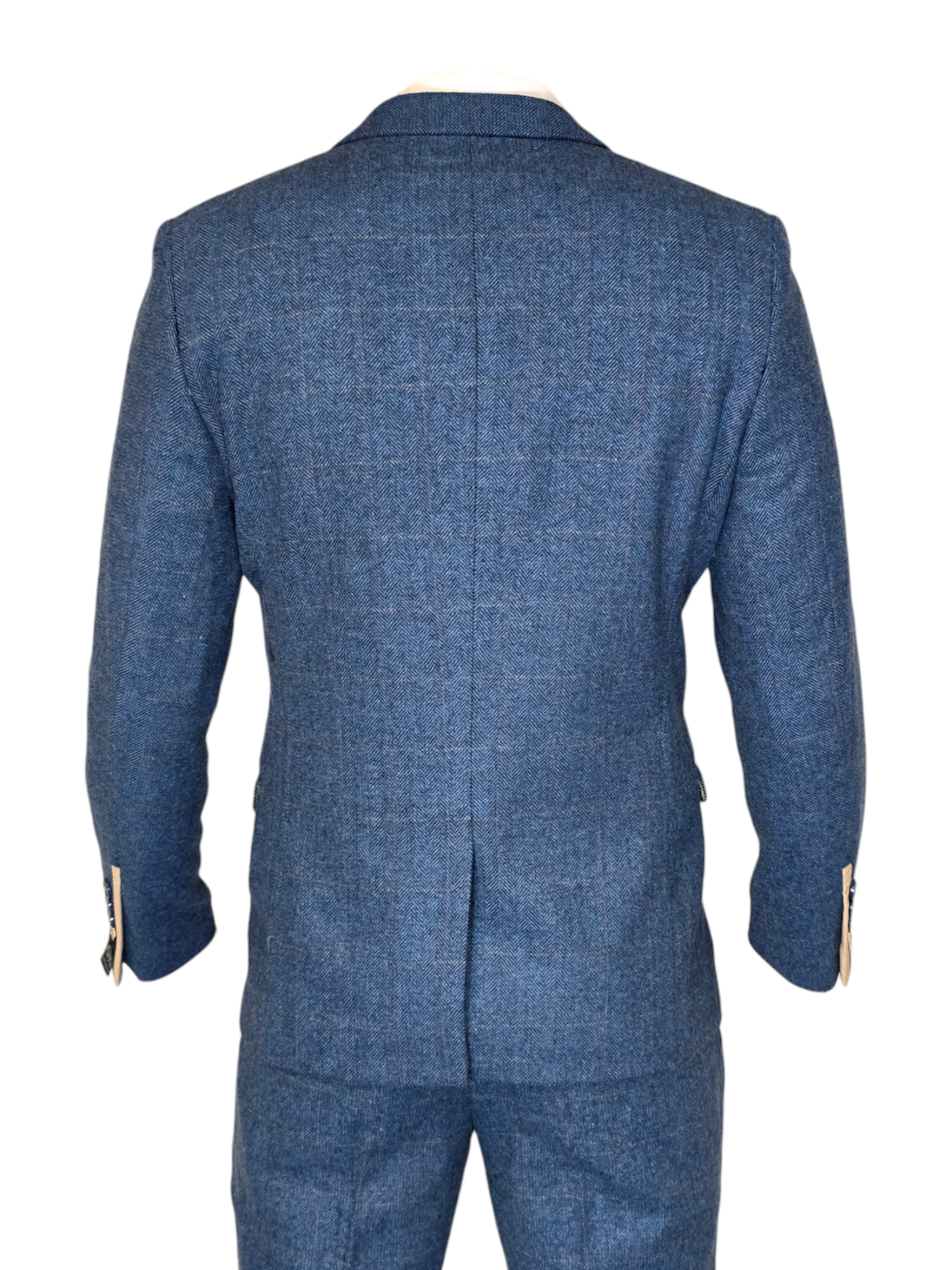 Costume 2 pièces - Costume homme bleu - Dion Bleu Herringbone 2 pièces