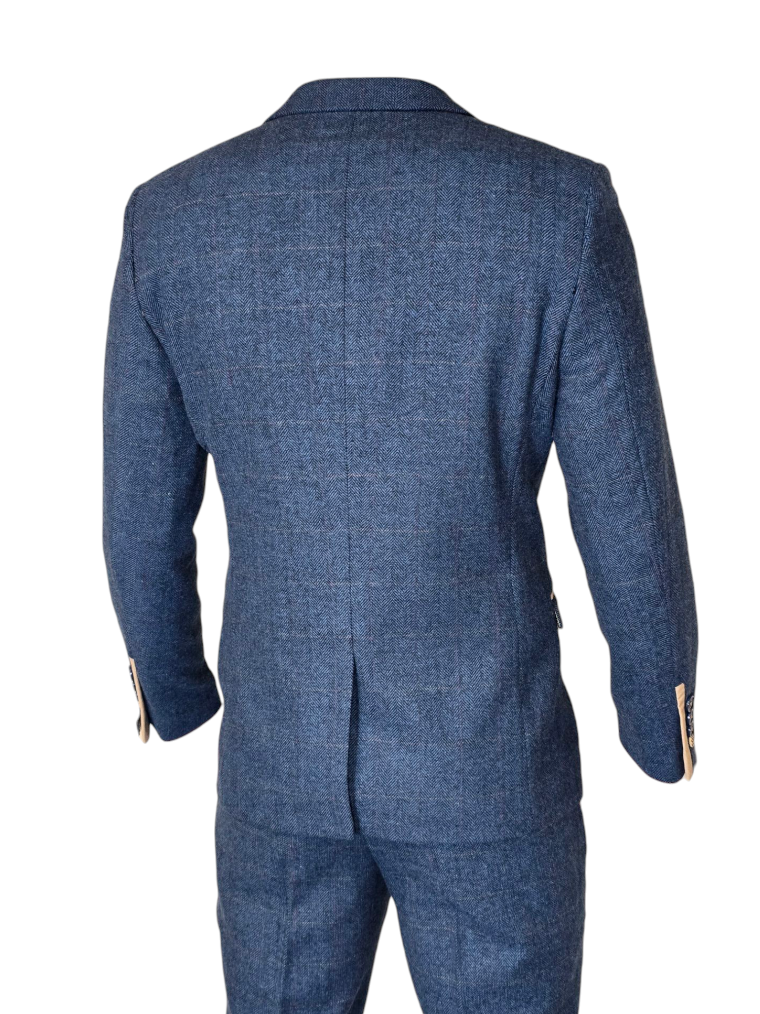 Costume 2 pièces - Costume homme bleu - Dion Bleu Herringbone 2 pièces