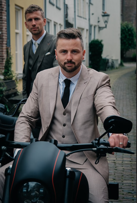TAVERNY Major - Costume Trois Pièces Pour Hommes Beige