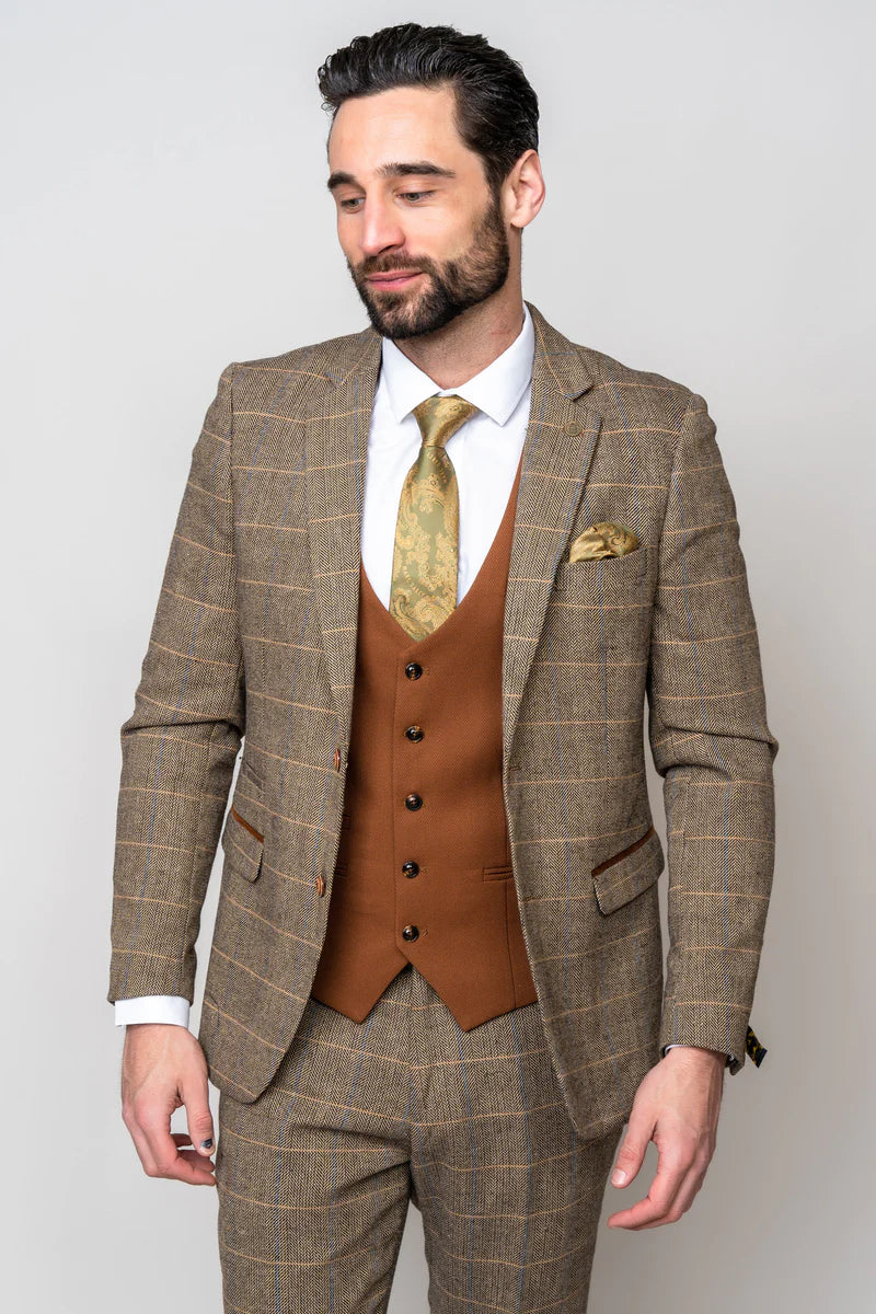 Costume trois pièces pour homme Marc Darcy Herringbone