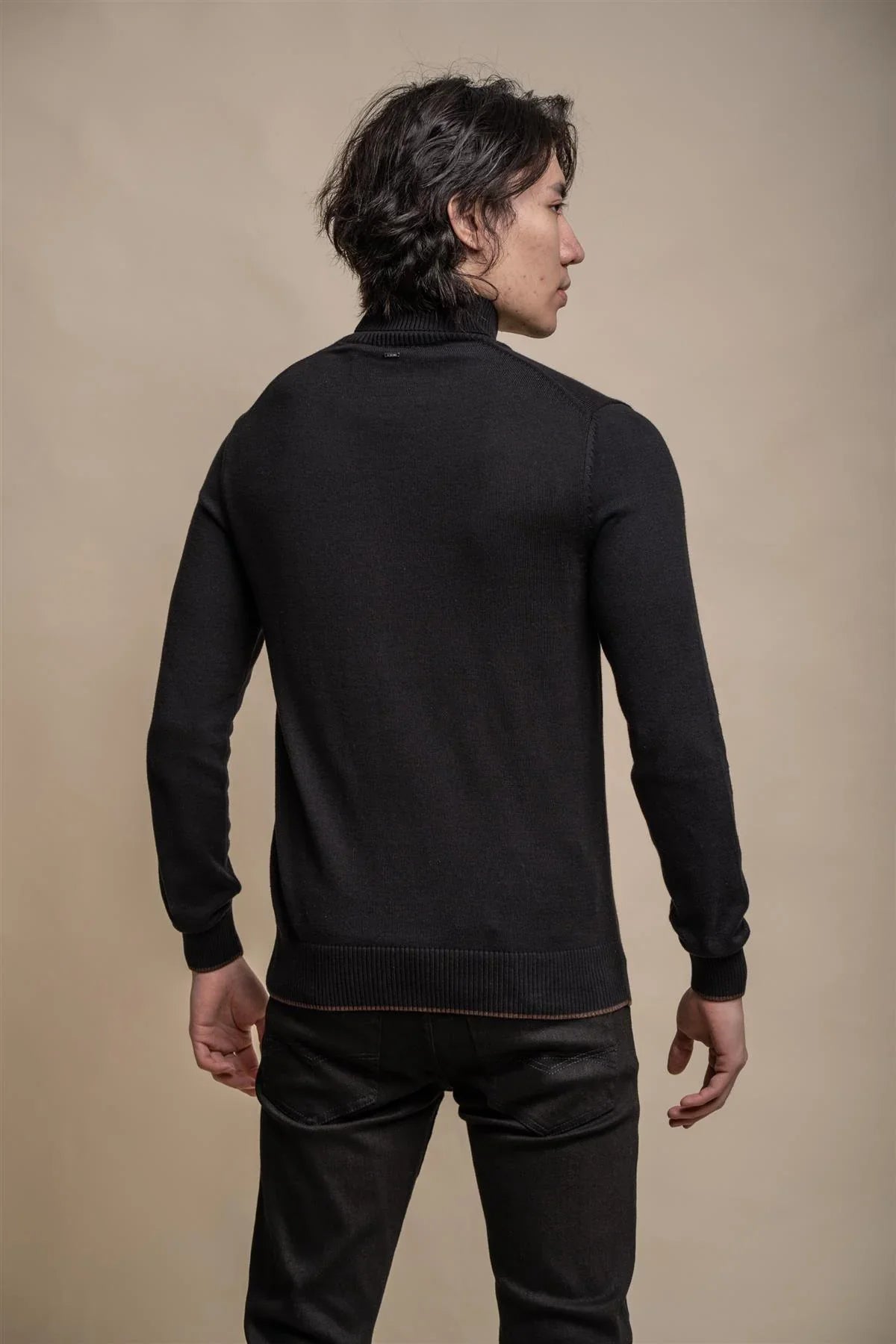 Karris Pull col roulé Homme Noir - Cavani