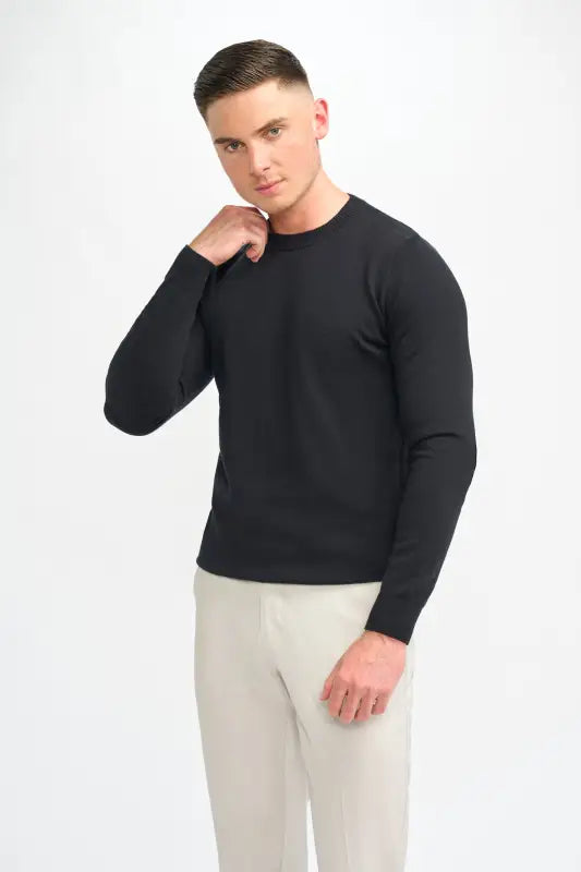 Cavani Connall Olive - Pull en maille pour hommes - S