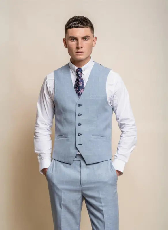 Cavani - Gilet Miami Bleu Ciel Slim Fit