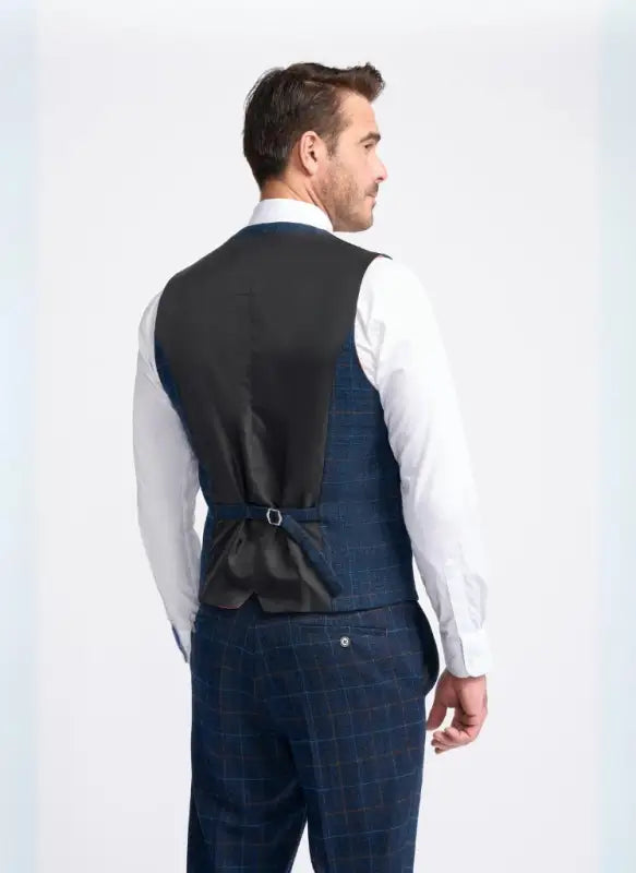 Cavani-Gilet-Tweed-Cody-Bleu