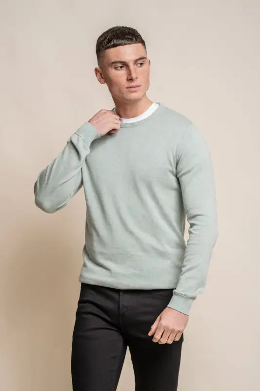 Cavani KN101 Navy - Pull en maille pour hommes. - pullover
