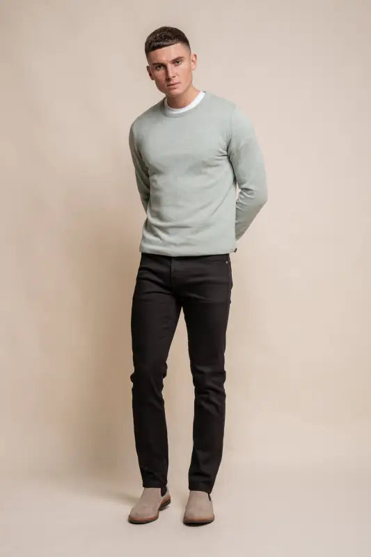 Cavani KN101 Navy - Pull en maille pour hommes. - pullover