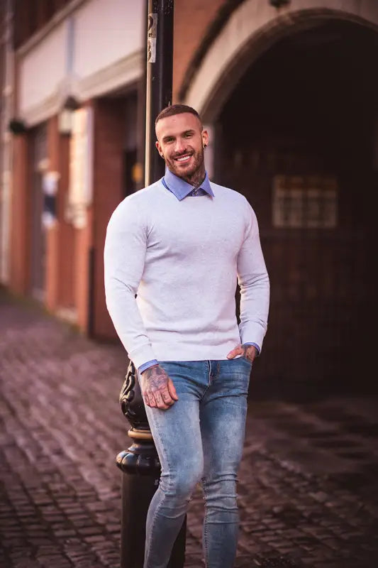 Cavani KN101 Navy - Pull en maille pour hommes. - pullover