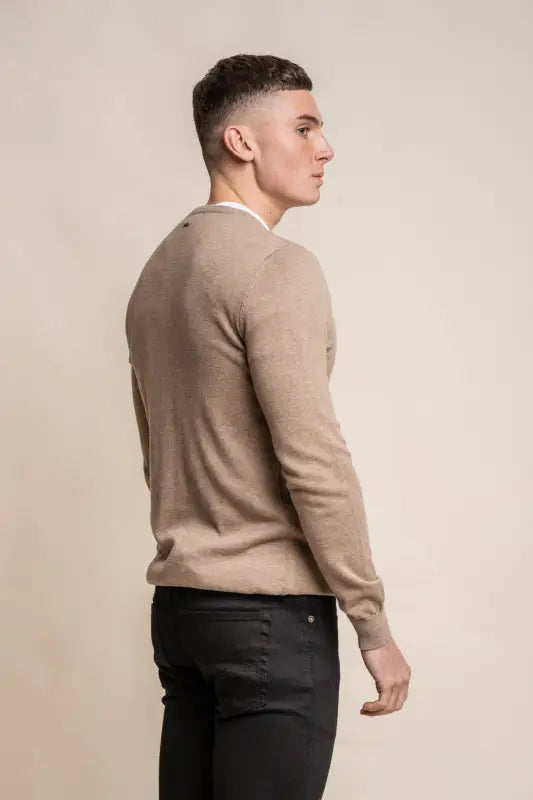 Cavani KN101 Navy - Pull en maille pour hommes. - pullover