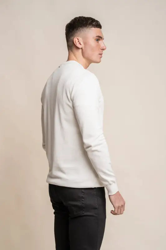 Cavani KN101 Navy - Pull en maille pour hommes. - pullover