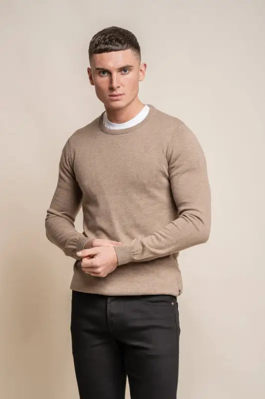 Cavani KN101 Navy - Pull en maille pour hommes. - pullover