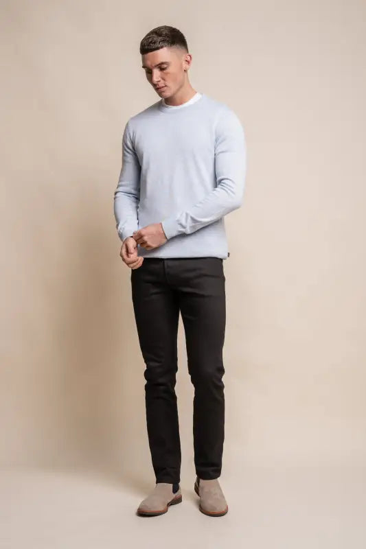 Cavani KN101 Navy - Pull en maille pour hommes. - pullover