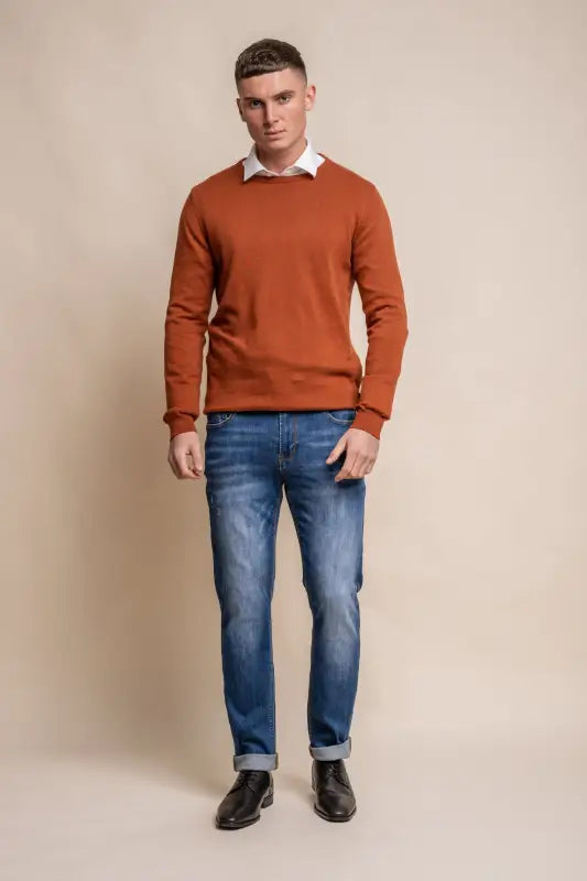 Cavani KN101 Navy - Pull en maille pour hommes. - pullover