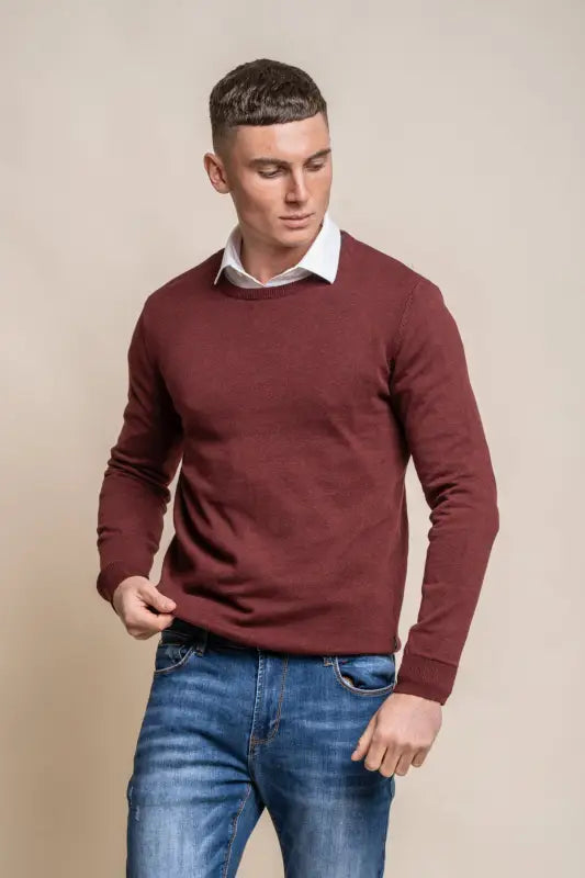 Cavani KN101 Navy - Pull en maille pour hommes. - pullover