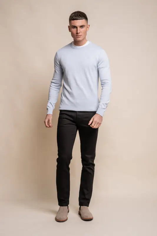 Cavani KN101 Navy - Pull en maille pour hommes. - pullover