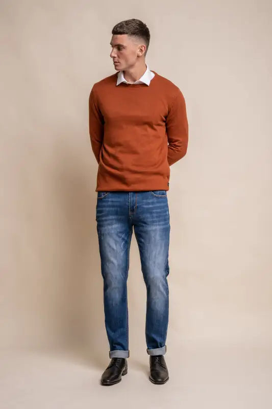 Cavani KN101 Navy - Pull en maille pour hommes. - pullover