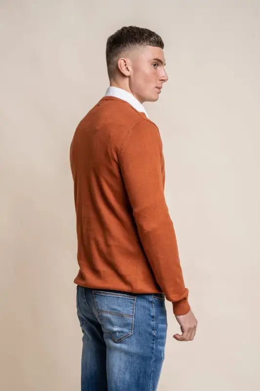 Cavani KN101 Navy - Pull en maille pour hommes. - pullover