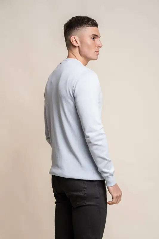 Cavani KN101 Navy - Pull en maille pour hommes. - pullover