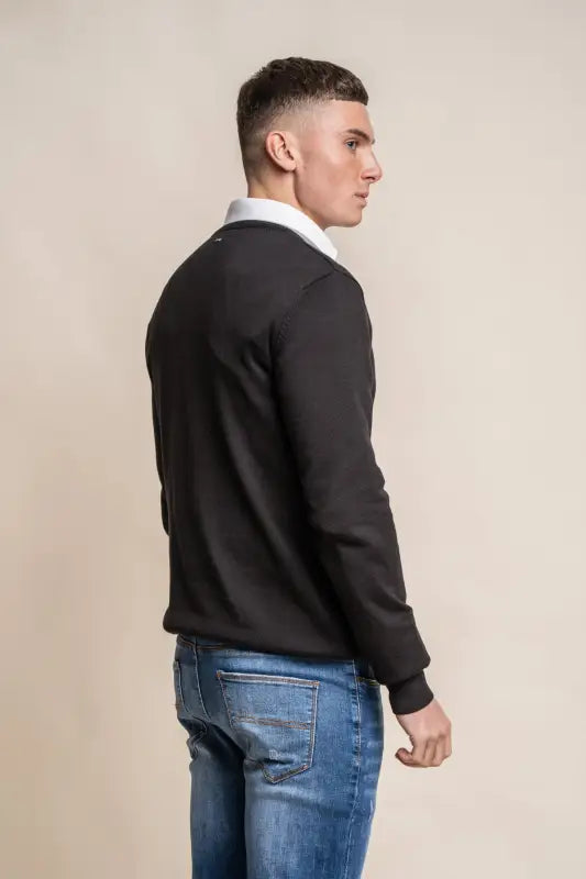 Cavani KN101 Navy - Pull en maille pour hommes. - pullover
