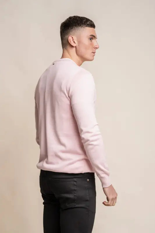 Cavani KN101 Navy - Pull en maille pour hommes. - pullover