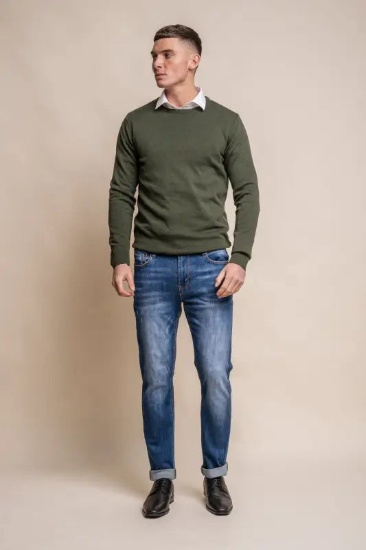 Cavani KN101 Navy - Pull en maille pour hommes. - pullover