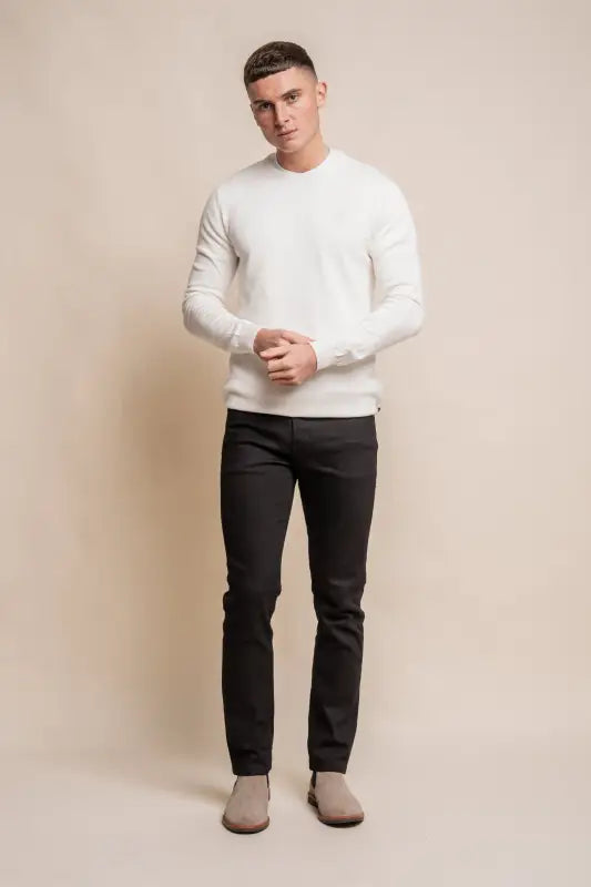 Cavani KN101 Navy - Pull en maille pour hommes. - pullover