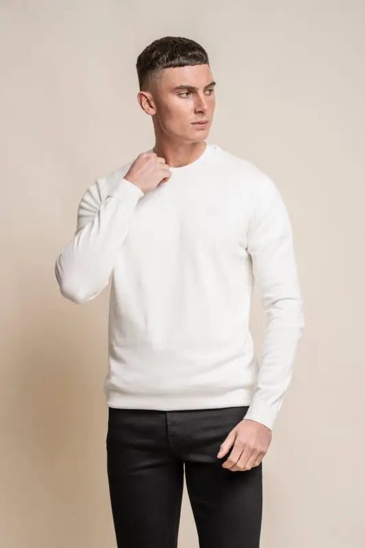 Cavani KN101 Navy - Pull en maille pour hommes. - pullover